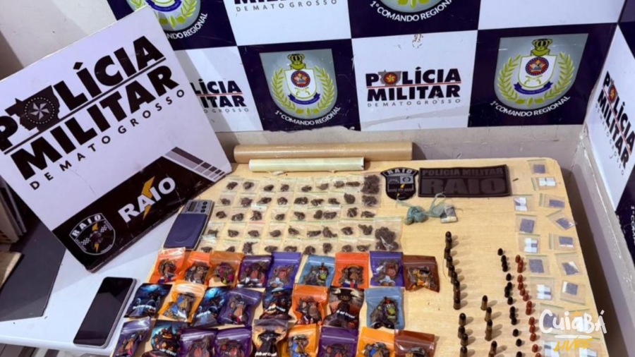 Companhia Raio prende dois suspeitos com drogas e munições durante patrulhamento em Cuiabá